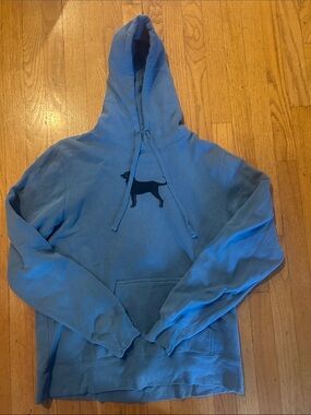 The Black Dog Men's Light Blue Pullover Hoodie with Dog Logo